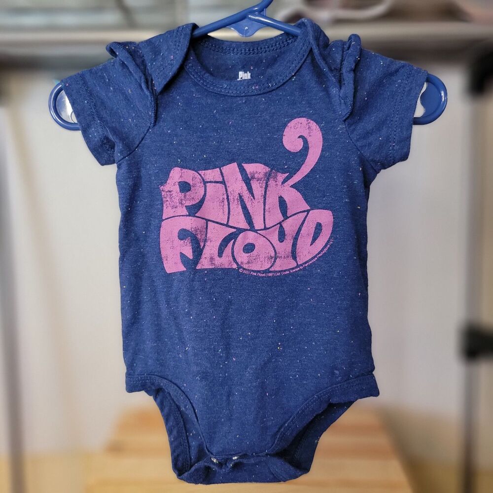Okie Dokie Pink Floyd Graphic Body Suit Navy - Size 3M